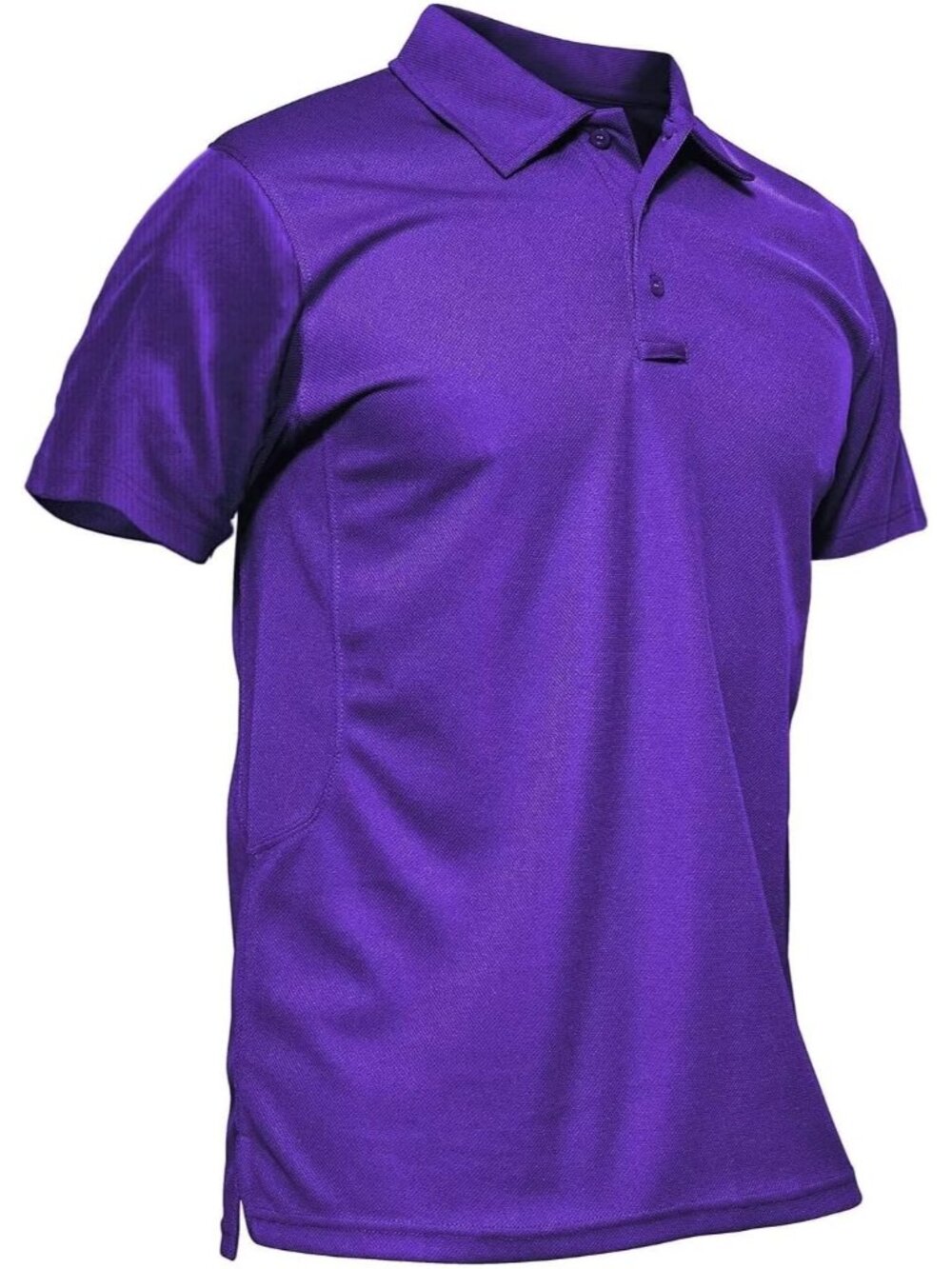 Mens Purple-short Quick Dry Performance Polo Shirt Short Sleeve Tactical Golf